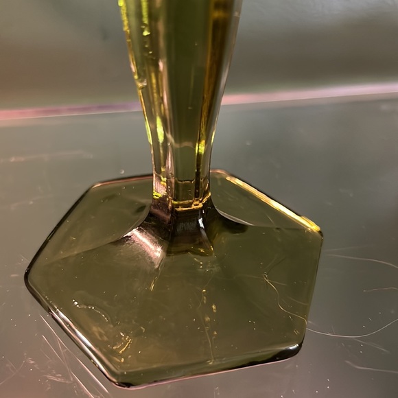 Vintage MCM Westmoreland MCM Art Glass Compote Goblet Avocado Green - Picture 4 of 4